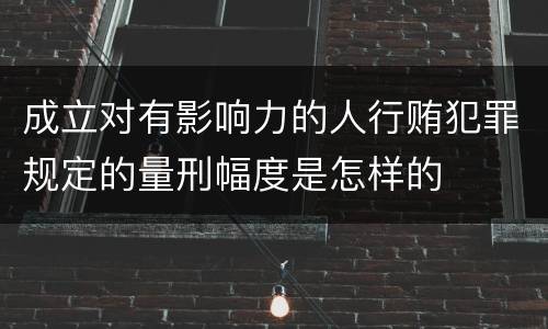 成立对有影响力的人行贿犯罪规定的量刑幅度是怎样的