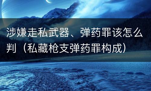 涉嫌走私武器、弹药罪该怎么判（私藏枪支弹药罪构成）