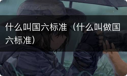 什么叫国六标准（什么叫做国六标准）