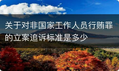 关于对非国家工作人员行贿罪的立案追诉标准是多少