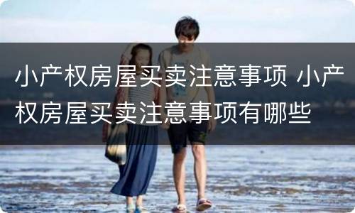 小产权房屋买卖注意事项 小产权房屋买卖注意事项有哪些