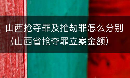 山西抢夺罪及抢劫罪怎么分别（山西省抢夺罪立案金额）