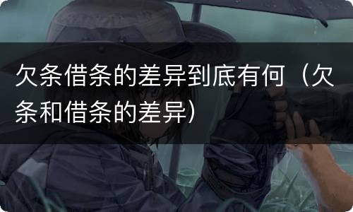 欠条借条的差异到底有何（欠条和借条的差异）