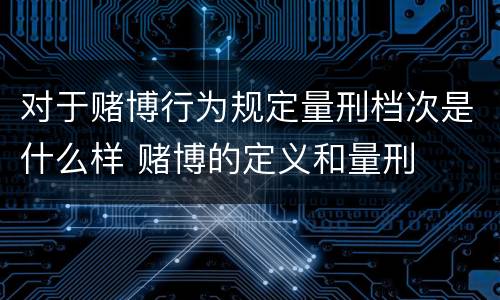 对于赌博行为规定量刑档次是什么样 赌博的定义和量刑