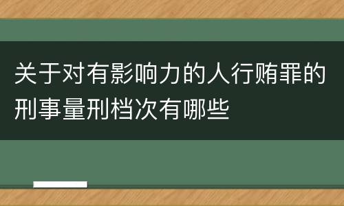 关于对有影响力的人行贿罪的刑事量刑档次有哪些