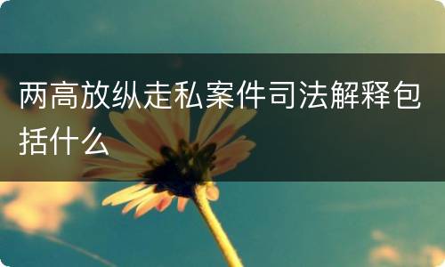 两高放纵走私案件司法解释包括什么