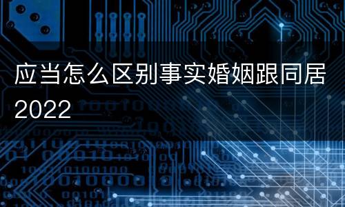 应当怎么区别事实婚姻跟同居2022