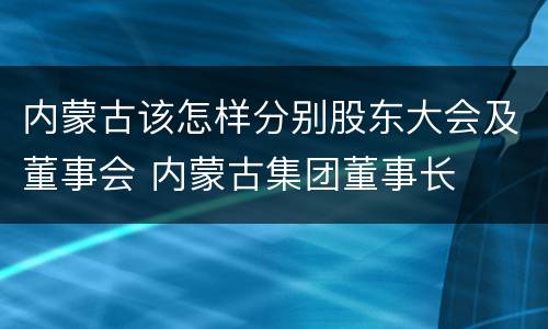内蒙古该怎样分别股东大会及董事会 内蒙古集团董事长
