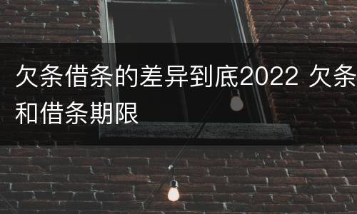 欠条借条的差异到底2022 欠条和借条期限