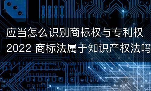应当怎么识别商标权与专利权2022 商标法属于知识产权法吗