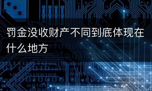 罚金没收财产不同到底体现在什么地方