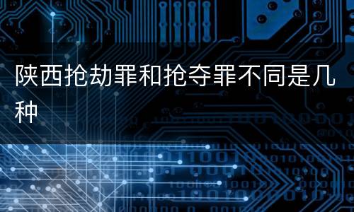 陕西抢劫罪和抢夺罪不同是几种