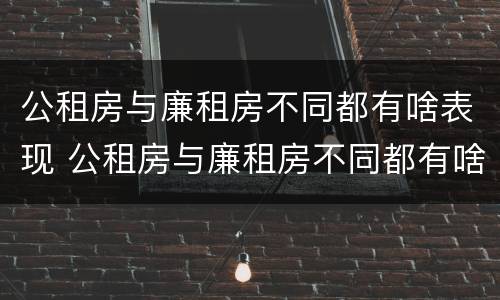 公租房与廉租房不同都有啥表现 公租房与廉租房不同都有啥表现和影响