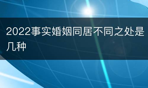 2022事实婚姻同居不同之处是几种