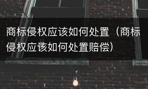 商标侵权应该如何处置（商标侵权应该如何处置赔偿）