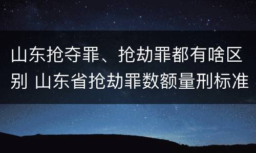 山东抢夺罪、抢劫罪都有啥区别 山东省抢劫罪数额量刑标准