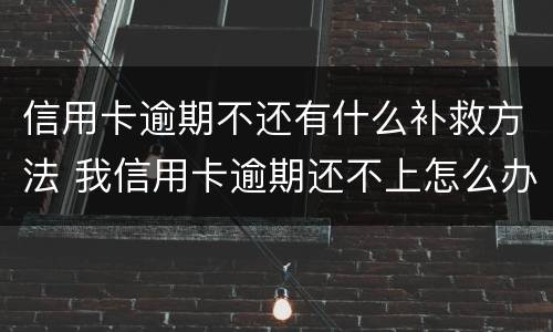 信用卡逾期不还有什么补救方法 我信用卡逾期还不上怎么办