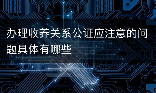 办理收养关系公证应注意的问题具体有哪些