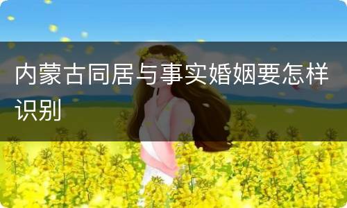 内蒙古同居与事实婚姻要怎样识别