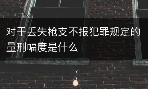 对于丢失枪支不报犯罪规定的量刑幅度是什么