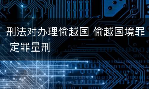 刑法对办理偷越国 偷越国境罪 定罪量刑