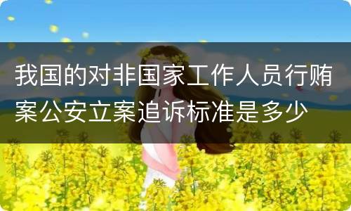 我国的对非国家工作人员行贿案公安立案追诉标准是多少