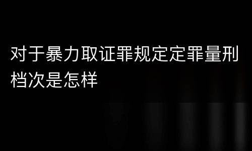 对于暴力取证罪规定定罪量刑档次是怎样
