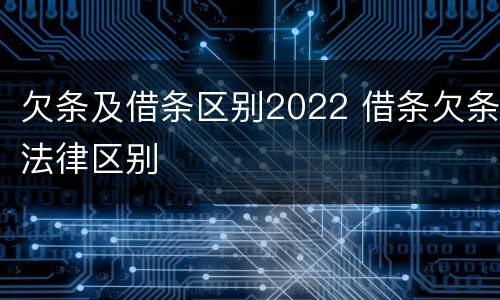 欠条及借条区别2022 借条欠条法律区别