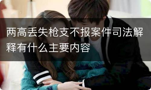 两高丢失枪支不报案件司法解释有什么主要内容