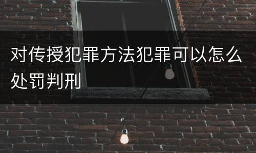 对传授犯罪方法犯罪可以怎么处罚判刑
