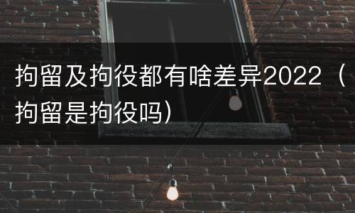 拘留及拘役都有啥差异2022（拘留是拘役吗）
