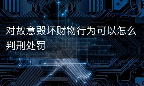对故意毁坏财物行为可以怎么判刑处罚