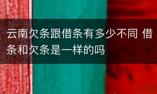 云南欠条跟借条有多少不同 借条和欠条是一样的吗