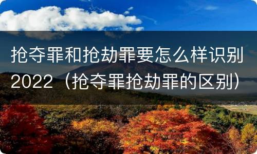 抢夺罪和抢劫罪要怎么样识别2022（抢夺罪抢劫罪的区别）