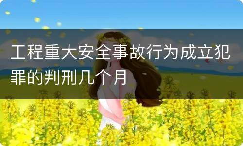 工程重大安全事故行为成立犯罪的判刑几个月