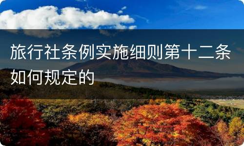 旅行社条例实施细则第十二条如何规定的