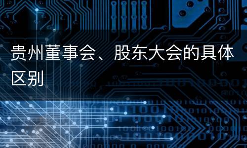 贵州董事会、股东大会的具体区别