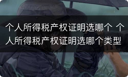 个人所得税产权证明选哪个 个人所得税产权证明选哪个类型