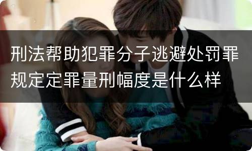 刑法帮助犯罪分子逃避处罚罪规定定罪量刑幅度是什么样