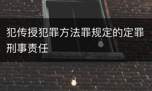 犯传授犯罪方法罪规定的定罪刑事责任