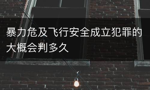 暴力危及飞行安全成立犯罪的大概会判多久