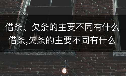 借条、欠条的主要不同有什么 借条,欠条的主要不同有什么区别