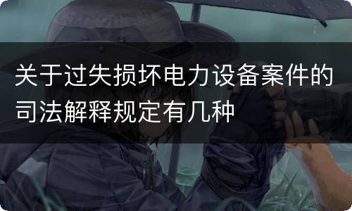 关于过失损坏电力设备案件的司法解释规定有几种