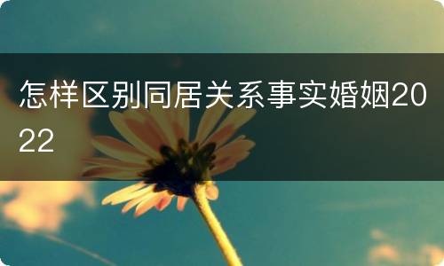 怎样区别同居关系事实婚姻2022
