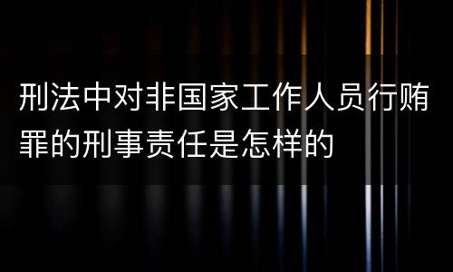 刑法中对非国家工作人员行贿罪的刑事责任是怎样的