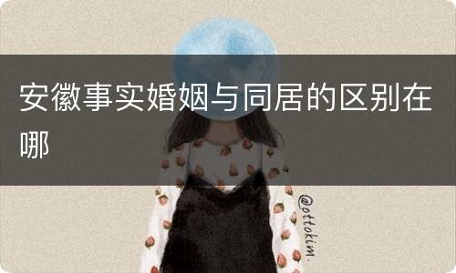 安徽事实婚姻与同居的区别在哪