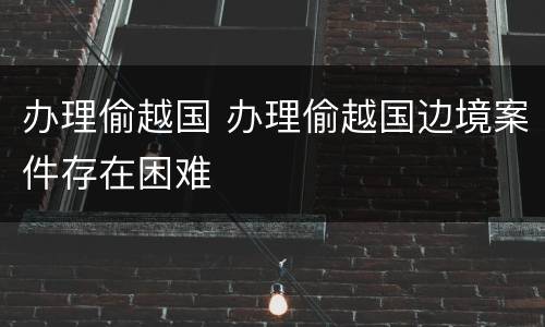办理偷越国 办理偷越国边境案件存在困难