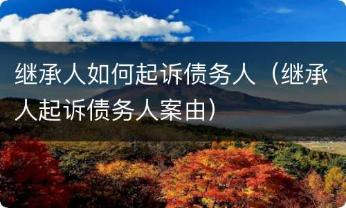 继承人如何起诉债务人（继承人起诉债务人案由）
