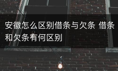 安徽怎么区别借条与欠条 借条和欠条有何区别