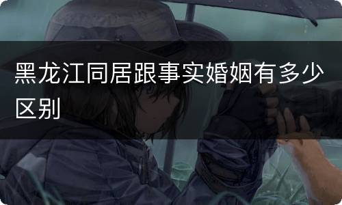 黑龙江同居跟事实婚姻有多少区别